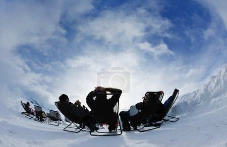 group on snow at winter season