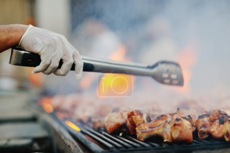 Barbecue with chicken grill