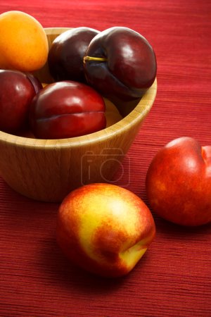 Juicy nectarines, plums and apricot