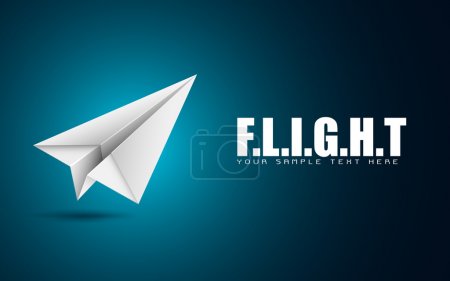 Paper Airplane on Flight Background