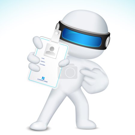 3d Man in Vector showing Identity Card