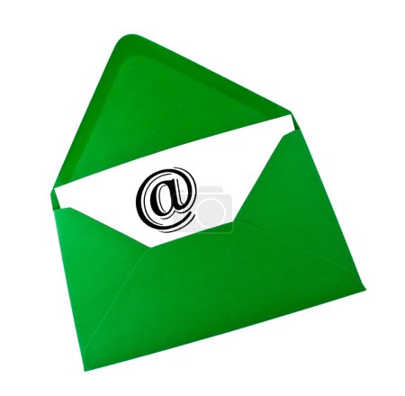 Email symbol in green envelope