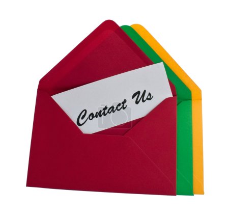 Three envelopes with contact us message