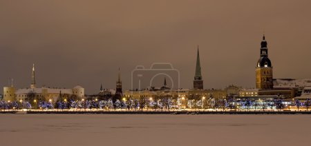 View of the Old Riga at the night