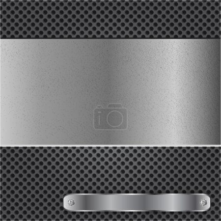 Chrome plate on the metal dot background