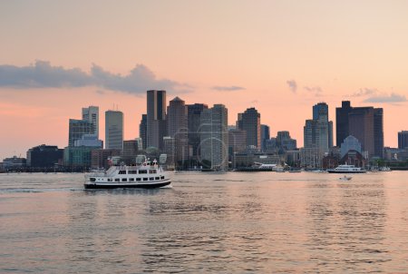 Boston downtown sunset
