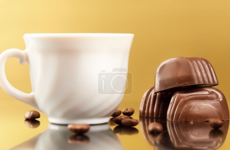 Cappuccino and chocolates