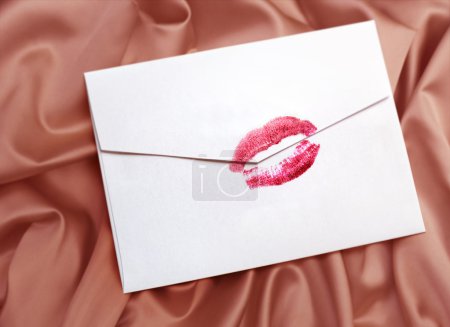 Envelope with lipstick kiss