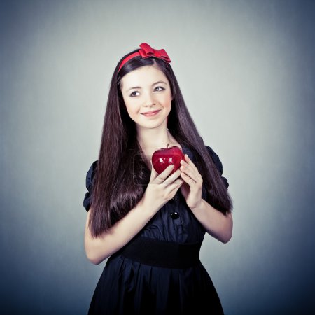 Portrait of a girl, in snow white costume