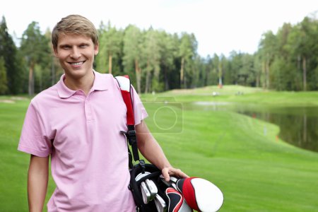 Smiling golfer