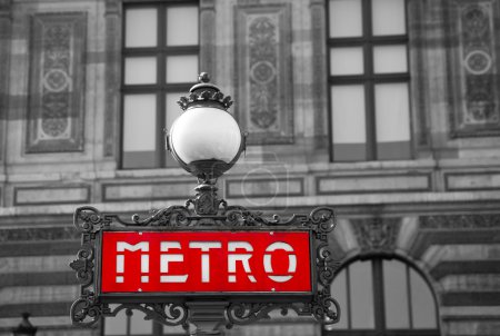 Red metro sign