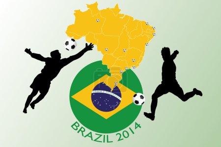 Brazil 2014 - Football illustration