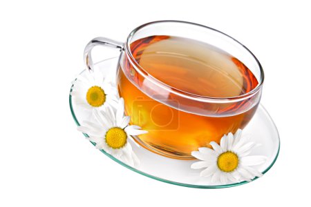 Cup of herbal tea with chamomile