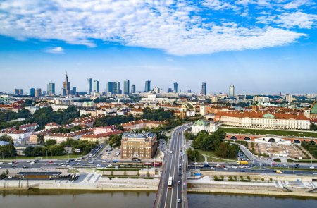 Warsaw, Poland. Aerial view of the city 