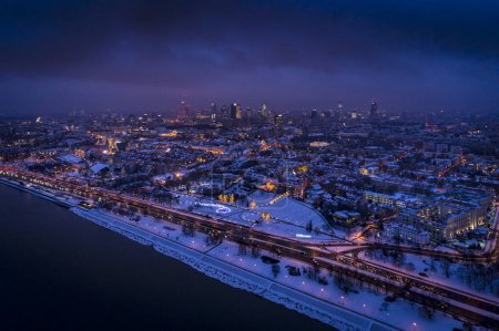 Warsaw, Poland. Aerial view of the city 