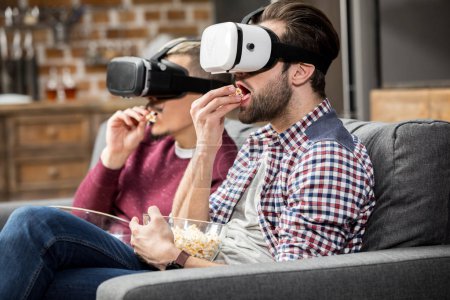 Men in virtual reality glasses