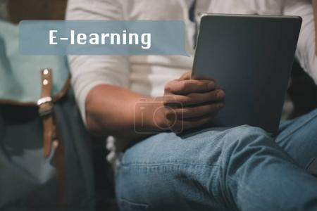 E-learning on digital tablet 