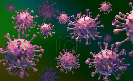 Virus or coronavirus abstraction. 3d render