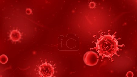 Banner concept with red viruses