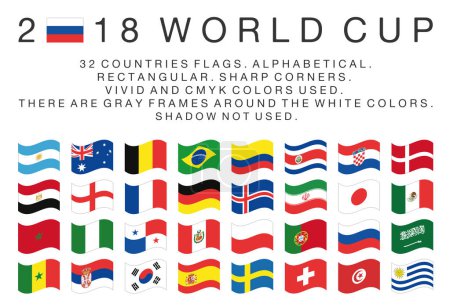 Rectangular flags of 2018 World Cup countries