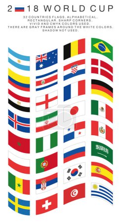 Rectangular flags of 2018 World Cup countries