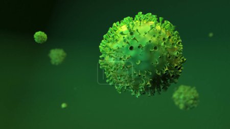 Coronavirus. Background with viruses. Influenza viruses on colorful background. 3D illustration