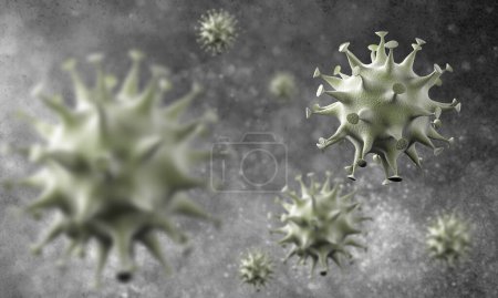 coronavirus cells outbreak, an epidemic of coronavirus disease 2019-2020. COVID-19, caused by the SARS-CoV-2 virus. 3d rendering