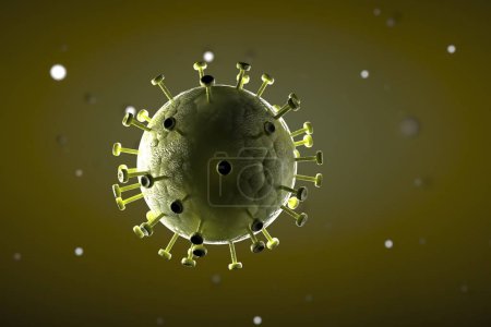 3d illustration, close up of microscope Hepatitis B Virus