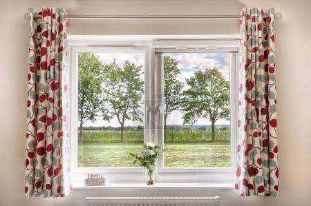 Window with a beautiful rural view