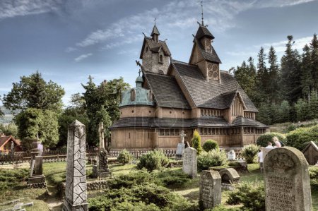 Historic wooden temple Wang in Karpacz in Poland.