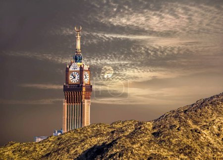 Skyline with Abraj Al Bait (Royal Clock Tower Makkah) in Holy City of Mecca, Saudi Arabia
