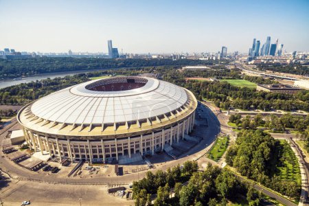 Aerial view of the Luzhniki Stadium in Moscow, Russia