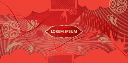 2018 FIFA Russian World Cup Soccer Abstract football tournament football template red background dynamic texture modern concept banner Vector world cup competition. Championship soccer wallpaper, voucher, coupon, brochure, cover Russian folk art sign