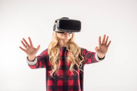 Kid in virtual reality headset 