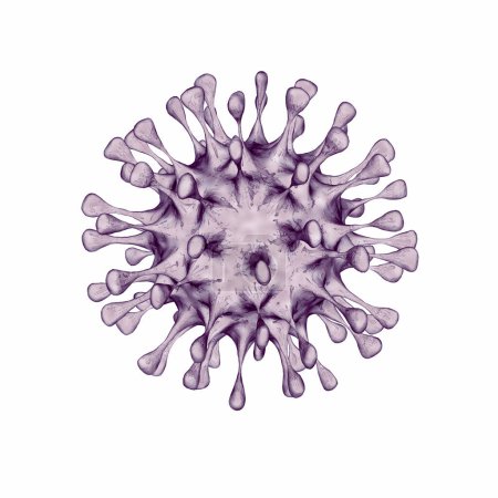 Virus isolated on background 3D rendering. A dangerous infectious agent that can only reproduce inside living cells and causes flu epidemics.