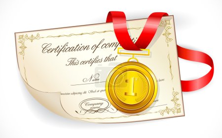 Medal on Certificate