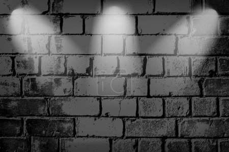 Brick wall with lights from top