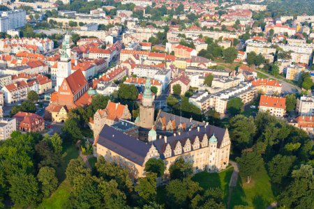 Aerial view of Opole city center , Poland