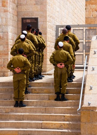 The Israeli soldiers near a western wall, Jerusalem