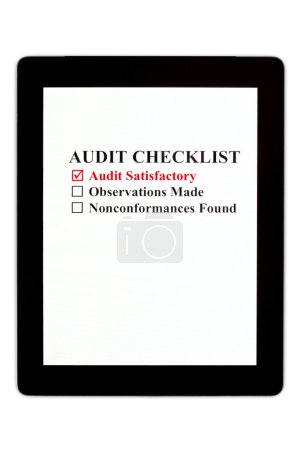 Audit Checklist on Digital Tablet
