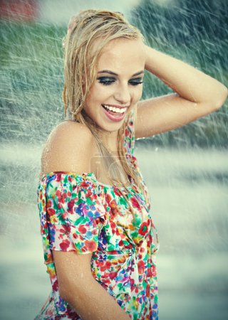 Beautiful girl with wet hair.