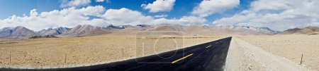 Yellowish mountain road view in tibet of China
