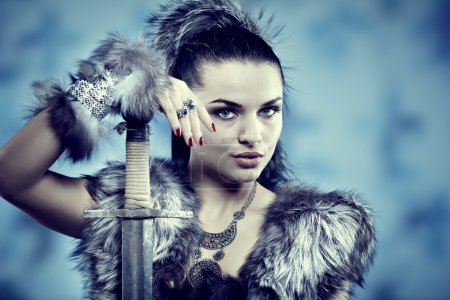 Warrior woman. Fantasy fashion idea.