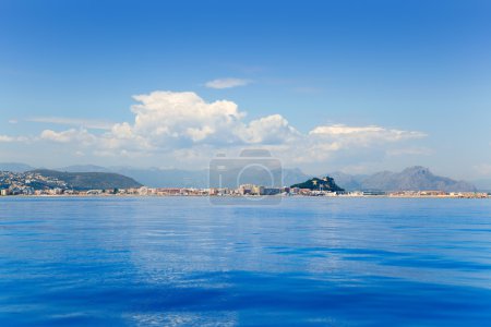 Alicante Denia view from blue calm sea