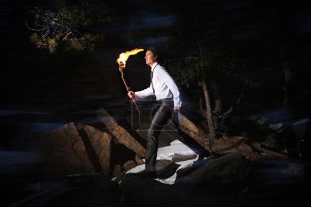 Man with fire