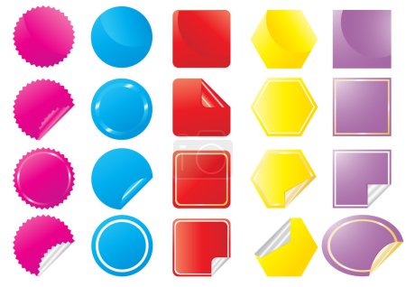 Bright stickers in different shapes