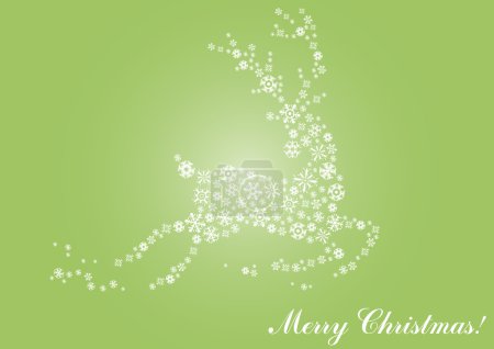 Jumping reindeer on a green background