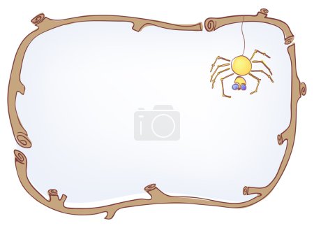 Wooden frame with spider