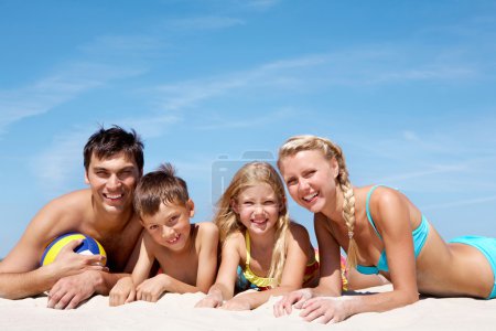 Family on beach