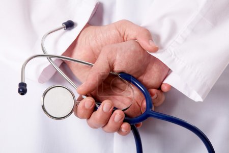 Stethoscope in hands